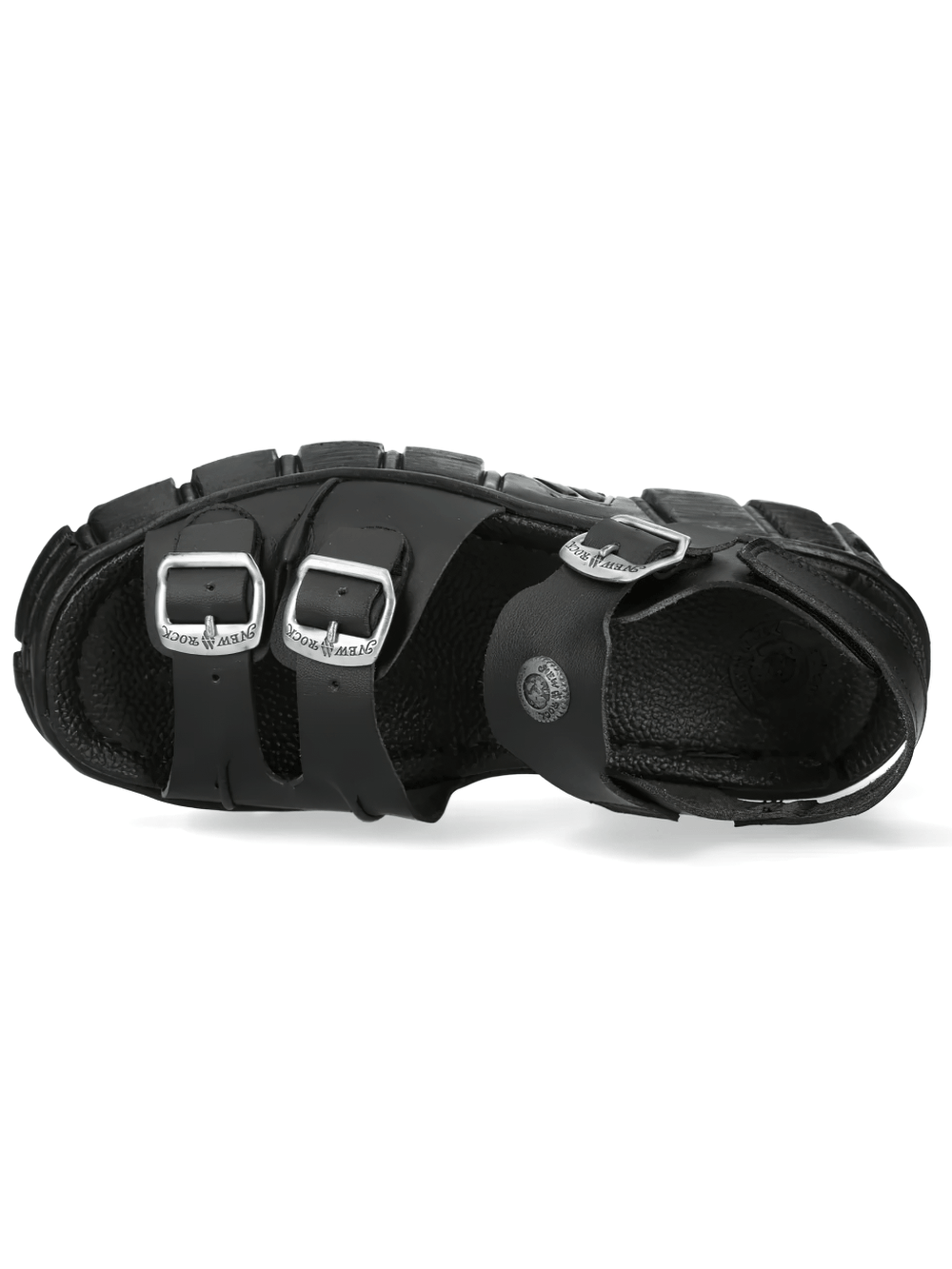 NEW ROCK Men's Platform Sandals with Buckles and Lug Soles featuring adjustable straps and a treaded sole.