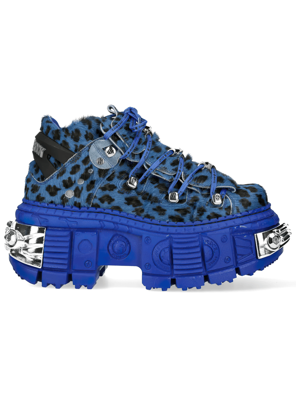 NEW ROCK Men's Platform Shoes with Metallic Hardware Trim