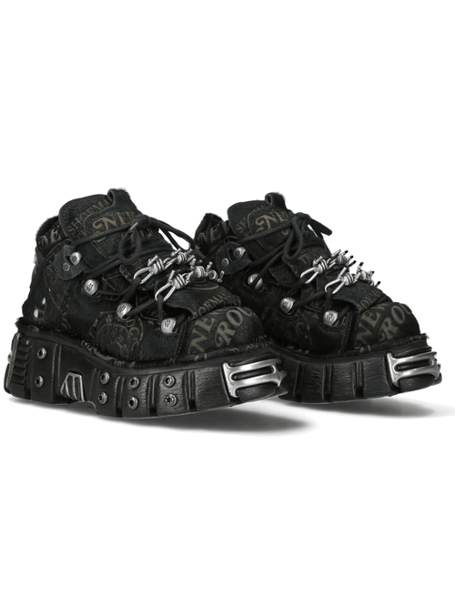 NEW ROCK Herren Punk Knöchelstiefel mit Stacheldrahtplatten