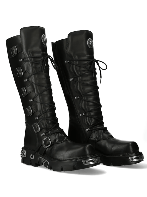 Bottes hautes punk pour hommes NEW ROCK avec sangles latérales et zip