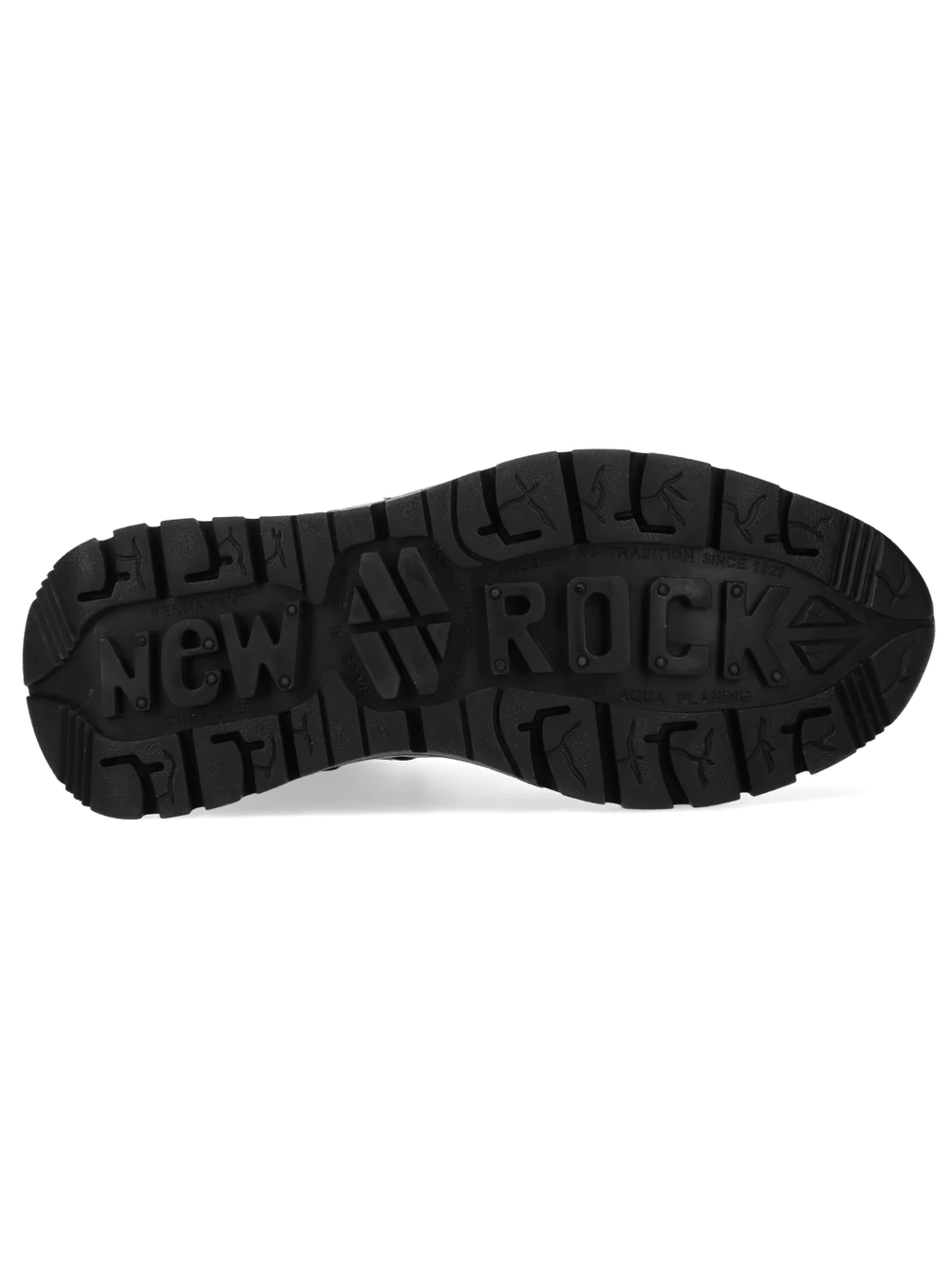 NEW ROCK Men's Rock Boots with Distressed Toes and Lug Soles - intricate treaded sole design for a bold look.