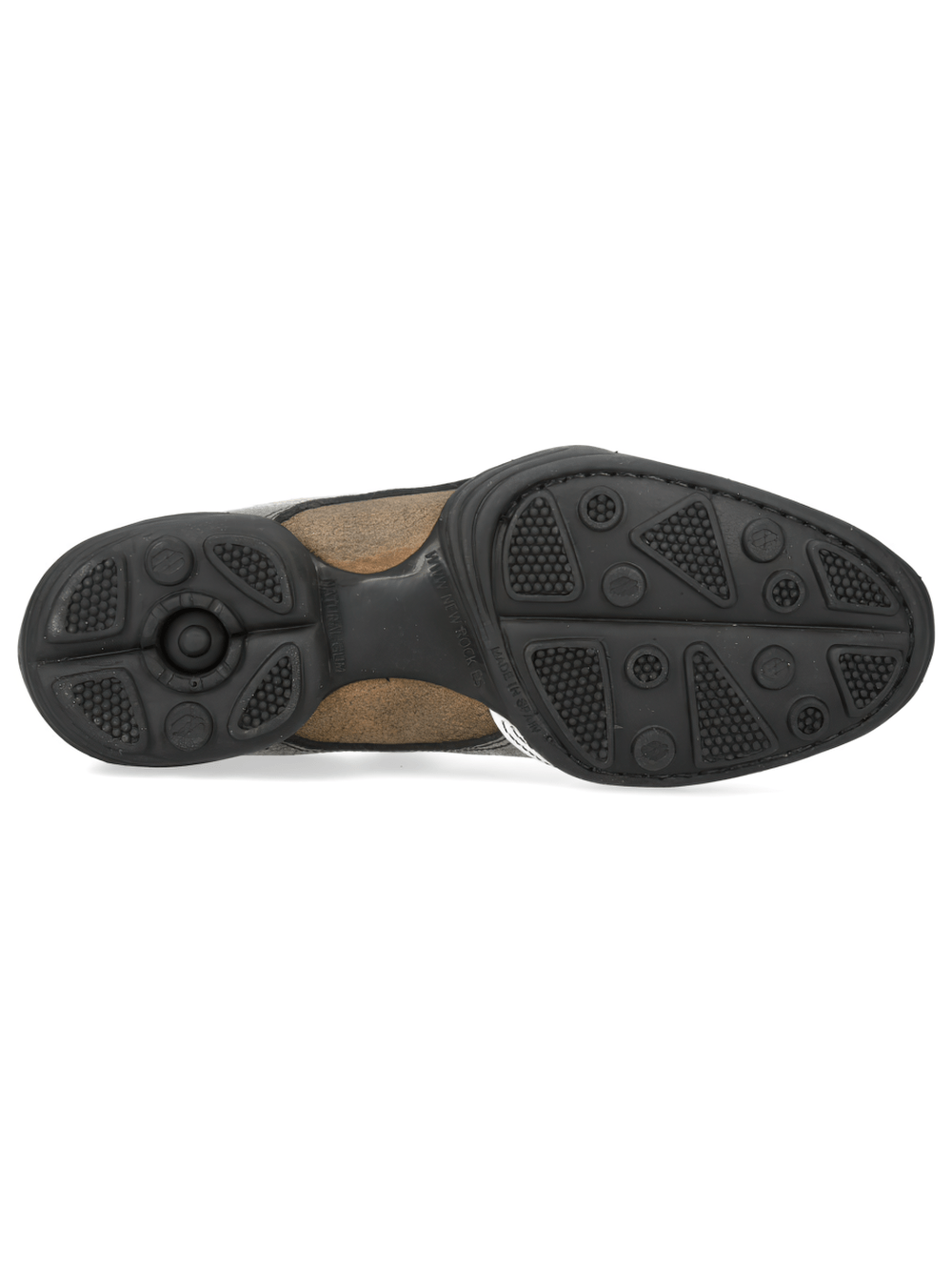 NEW ROCK Men's Rock Lace-Up Sports Shoes with Side Panels - bottom view showcasing the black sole and grip details.