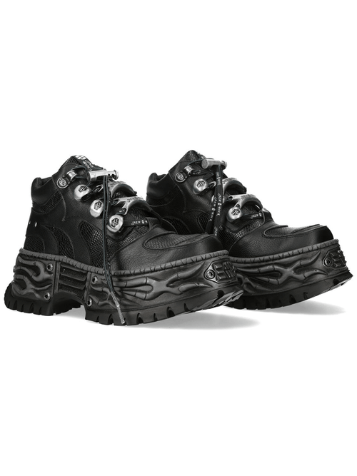 NEW ROCK Herren Rock Plateauschuhe mit Flammenprofilsohle