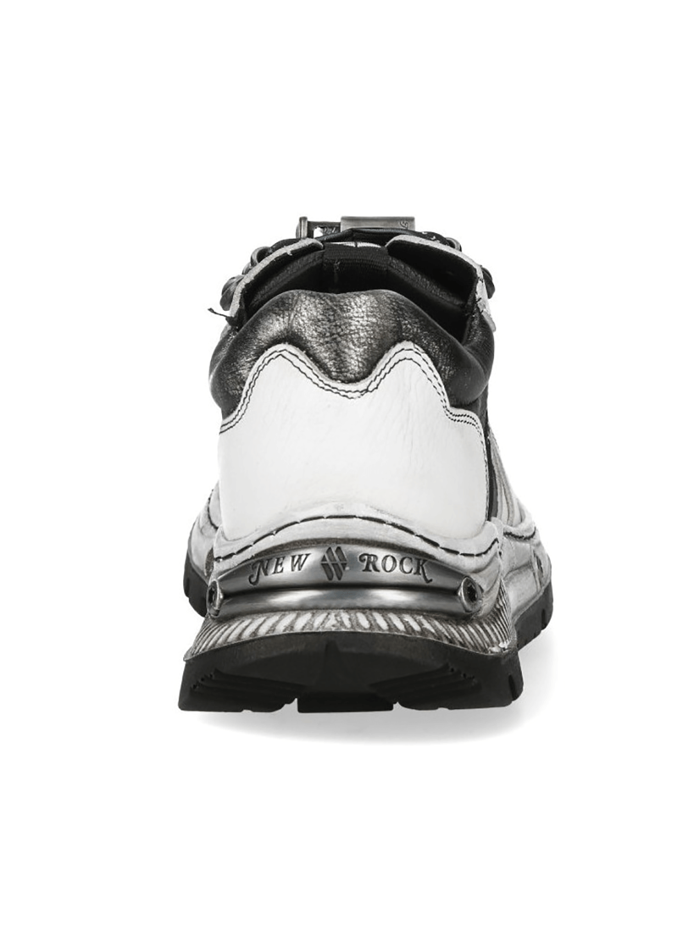 NEW ROCK Men's Rock Sneakers with Rugged Hybrid Sole Design, featuring metallic detailing and a unique back view.