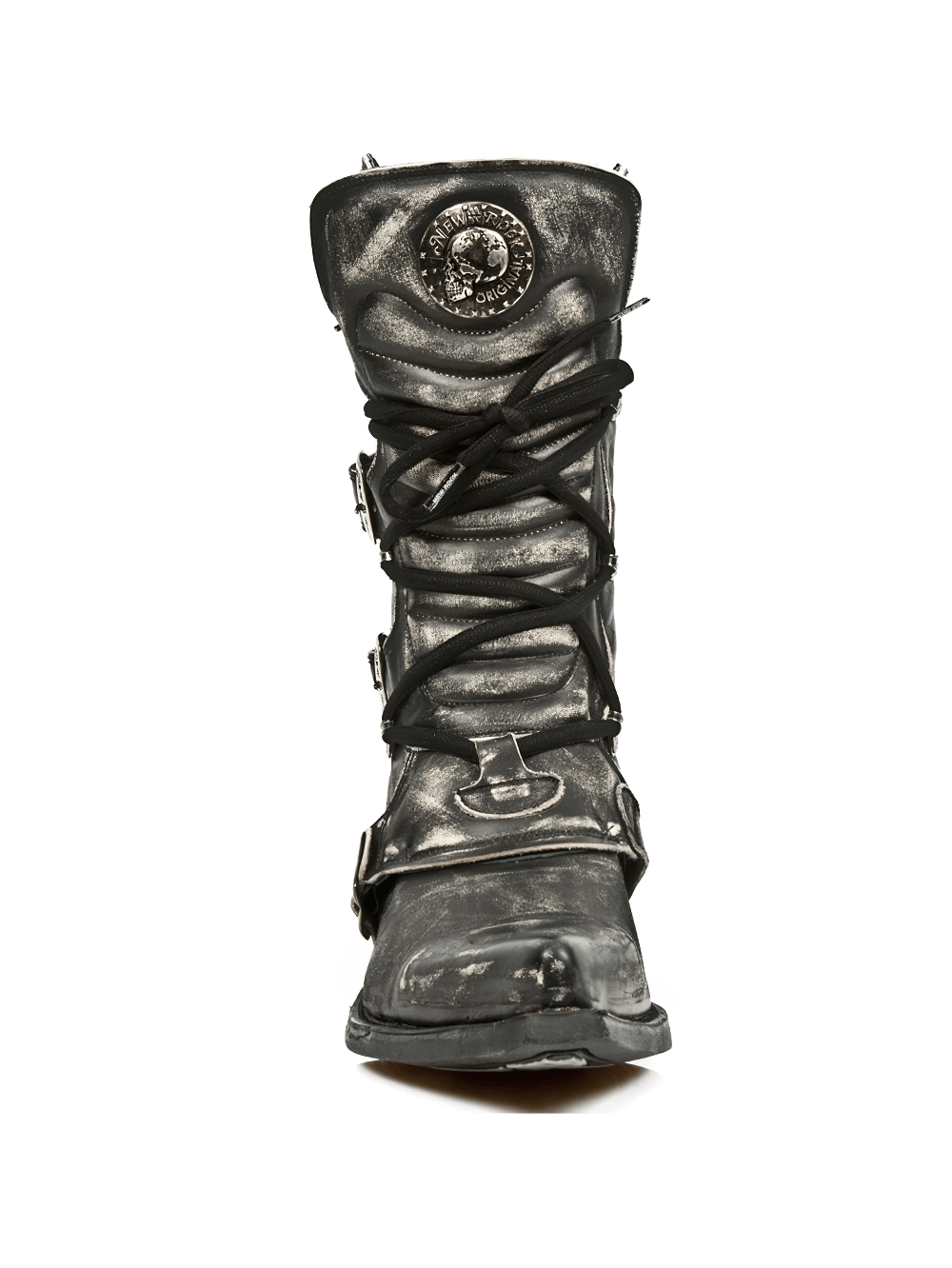 NEW ROCK Herren-Urban-Stiefel aus schwarzem Leder mit Schnalle