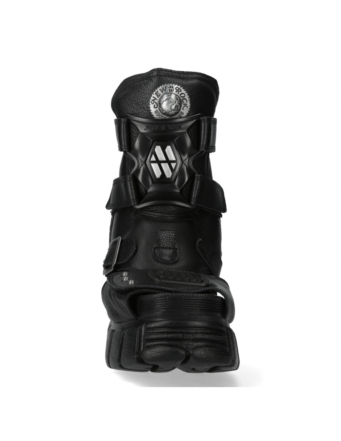 Men's black protective motocross boot with adjustable straps and durable design, perfect for off-road adventures.