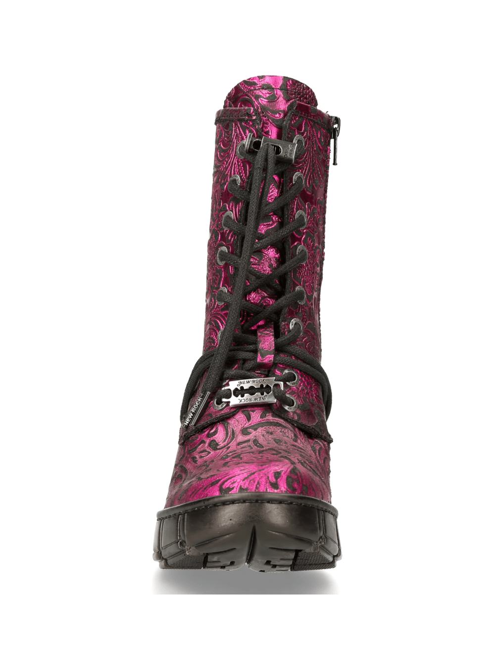 Botines con cordones y estampado gótico rosa de NEW ROCK