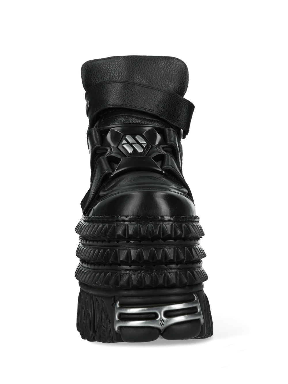 NEW ROCK edgy platform ankle boots with velcro and textured sole, perfect for urban rock enthusiasts.