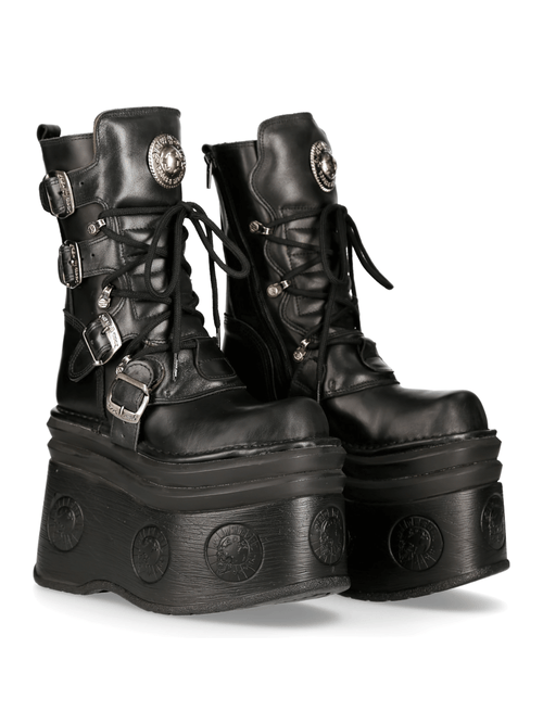 Bottes à plateforme pour femmes NEW ROCK avec boucles et design à lacets