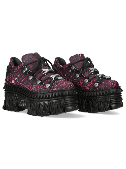 NEW ROCK Damen Stiefeletten mit industriellem Riemenbesatz