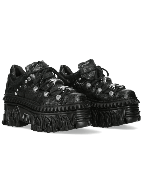 NEW ROCK Damen Stiefeletten mit industriellem Riemenbesatz
