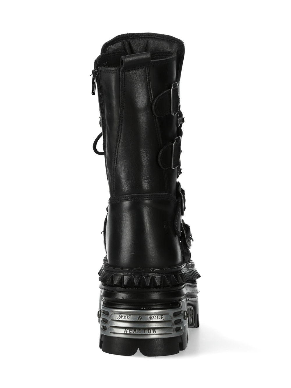 NEW ROCK Punk Lace-Up Boots with Chunky Metallic Sole