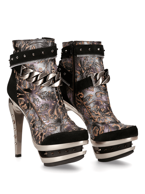 NEW ROCK Punk Plattform-Stiefeletten mit Nietenakzenten