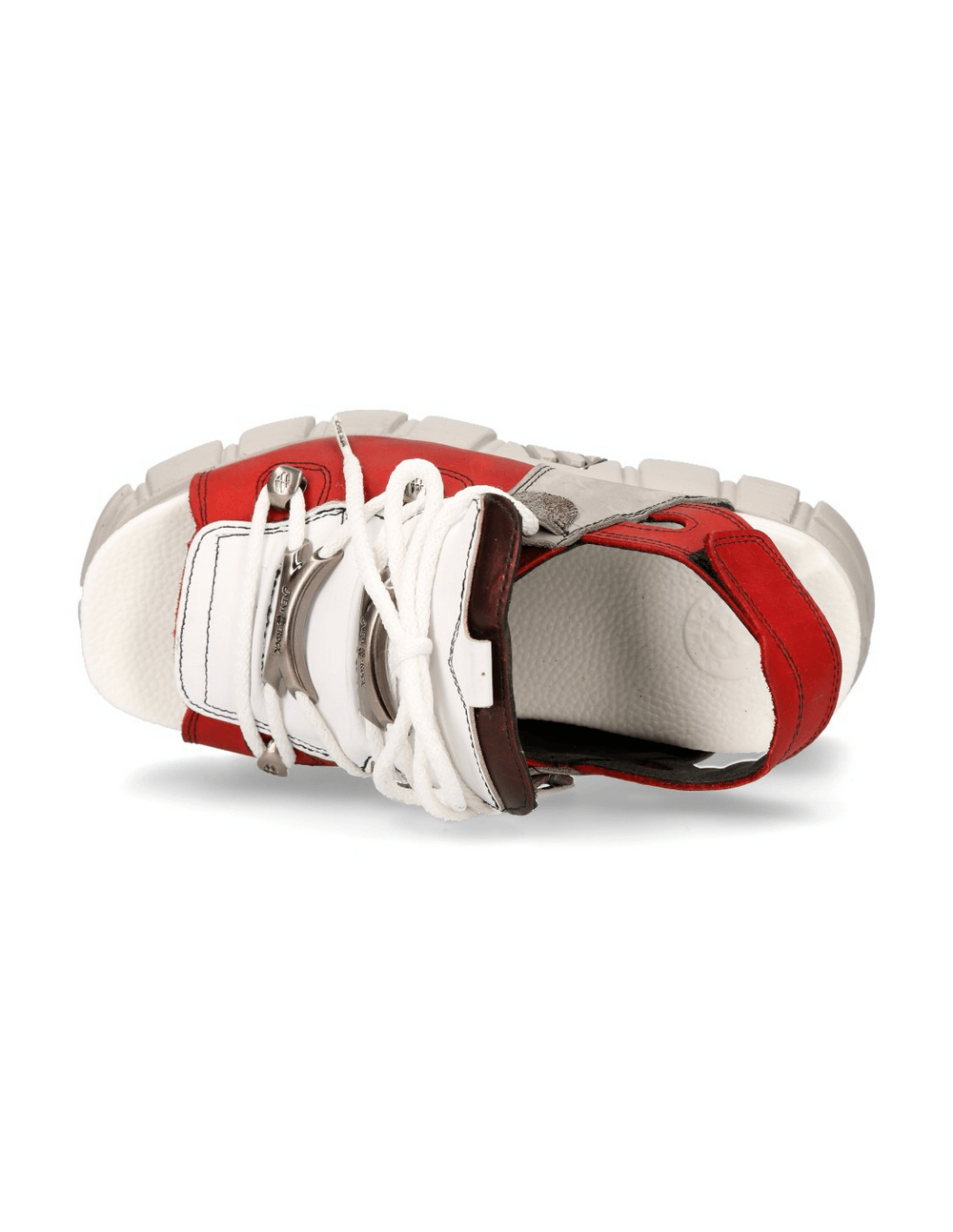 NEW ROCK Red and Gray Chunky Sole Rock Sandals