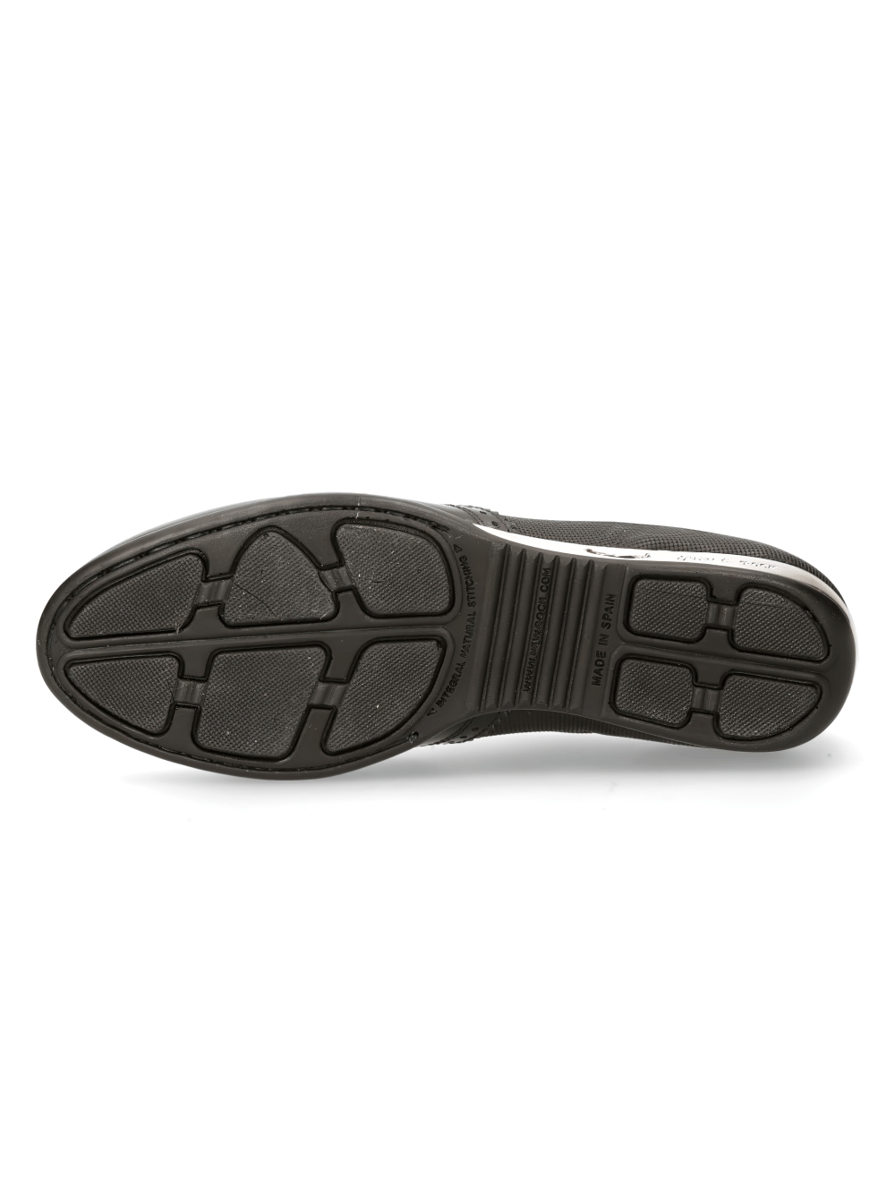 Sleek black leather athletic shoe sole showcasing durable design and modern urban style.
