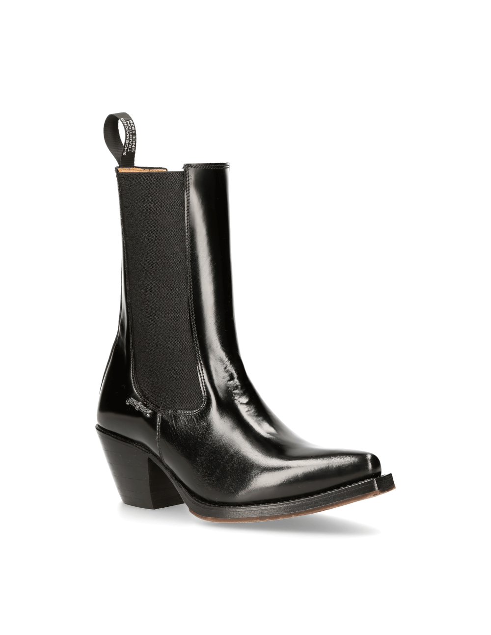 Sleek black zippered cowboy ankle boots for women in classic Western style, perfect for a trendy edge.