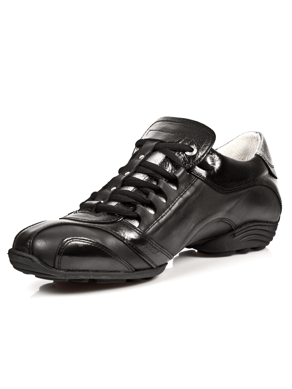 NEW ROCK Steel Black Urban Sneakers, stylish leather design for daily wear and unmatched grip.