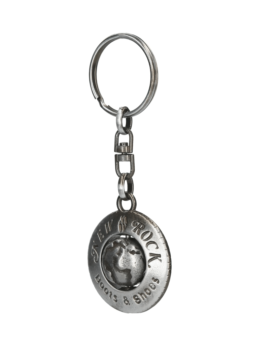 NEW ROCK steel gothic keychain with unique engraved rock design for punk and heavy metal styles.