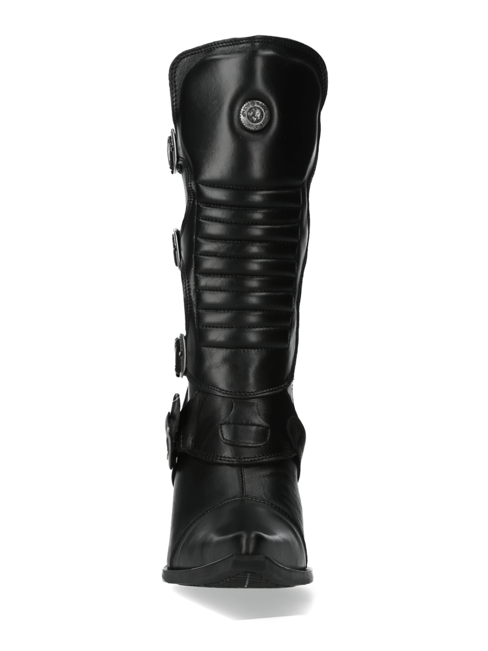 NEW ROCK Striking Black Leather High Heel Boots