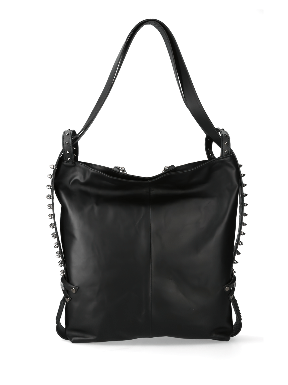 NEW ROCK black studded shoulder bag with chain accents and spikes, perfect for gothic and punk fashion lovers.