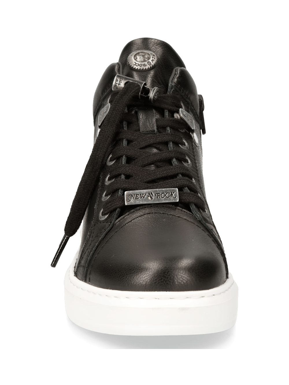 NEW ROCK Stylish Urban Punk Leather Sneakers With Lace-Up