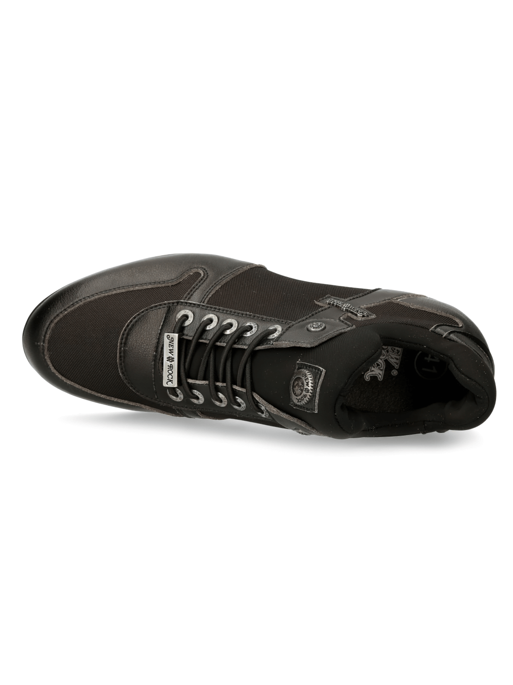 NEW ROCK Zapatillas híbridas negras urbanas de moda con cordones