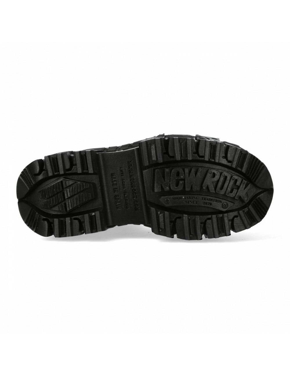 NEW ROCK Unisex Black Leather Platform Ankle Boots