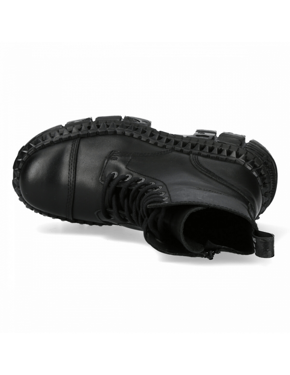 NEW ROCK Unisex Black Leather Platform Ankle Boots