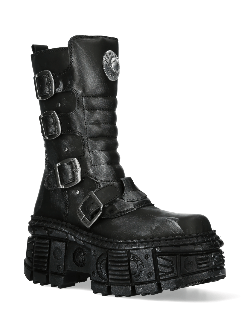 NEW ROCK Unisex Gothic Punk Ankle Boots with Buckles