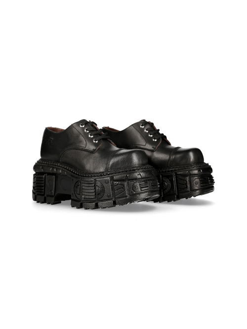 NEUE ROCK Damen Robuste Schwarze Plateauschuhe für den Knöchel
