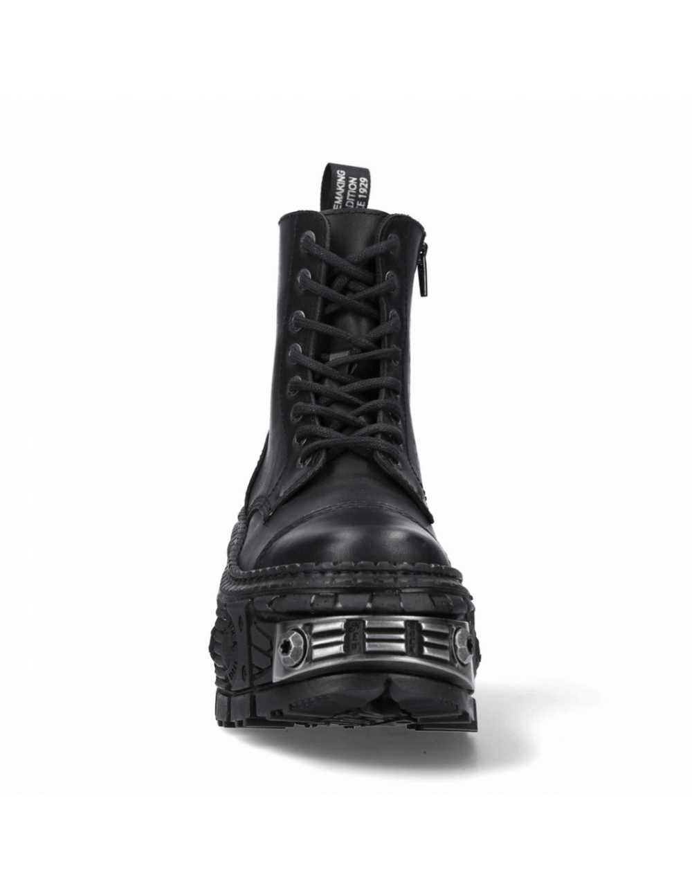 NEW ROCK Unisex Zipper Ankle Boots with Metallic Pieces