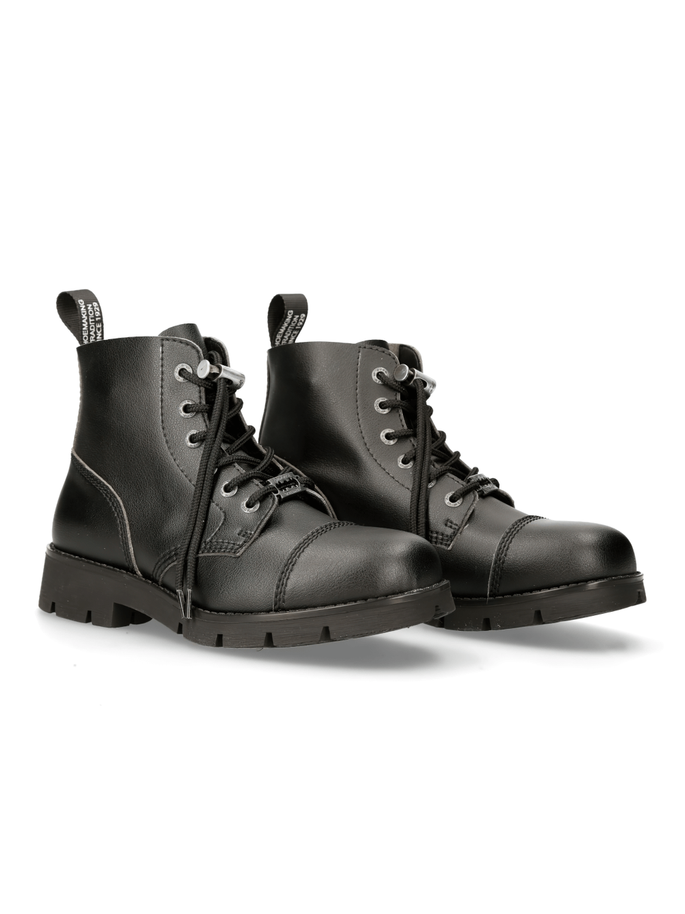 NEW ROCK Urban Black Ranger Lace-Up Ankle Boots