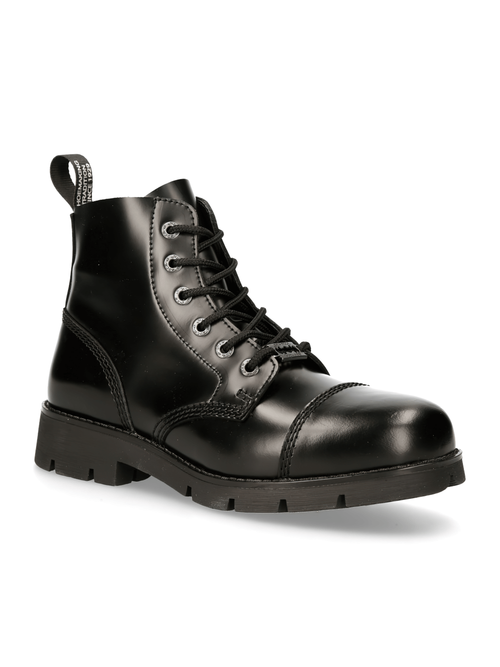 NEW ROCK Urban Heavy Lace-Up Black Ankle Boots