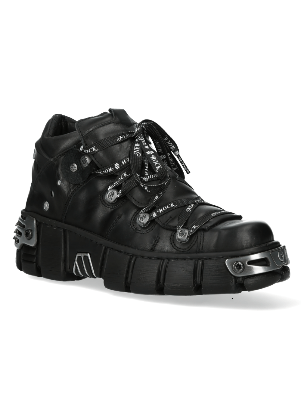NEW ROCK Urban Heavy Rock Boots in black with metallic accents and bold design for statement footwear.