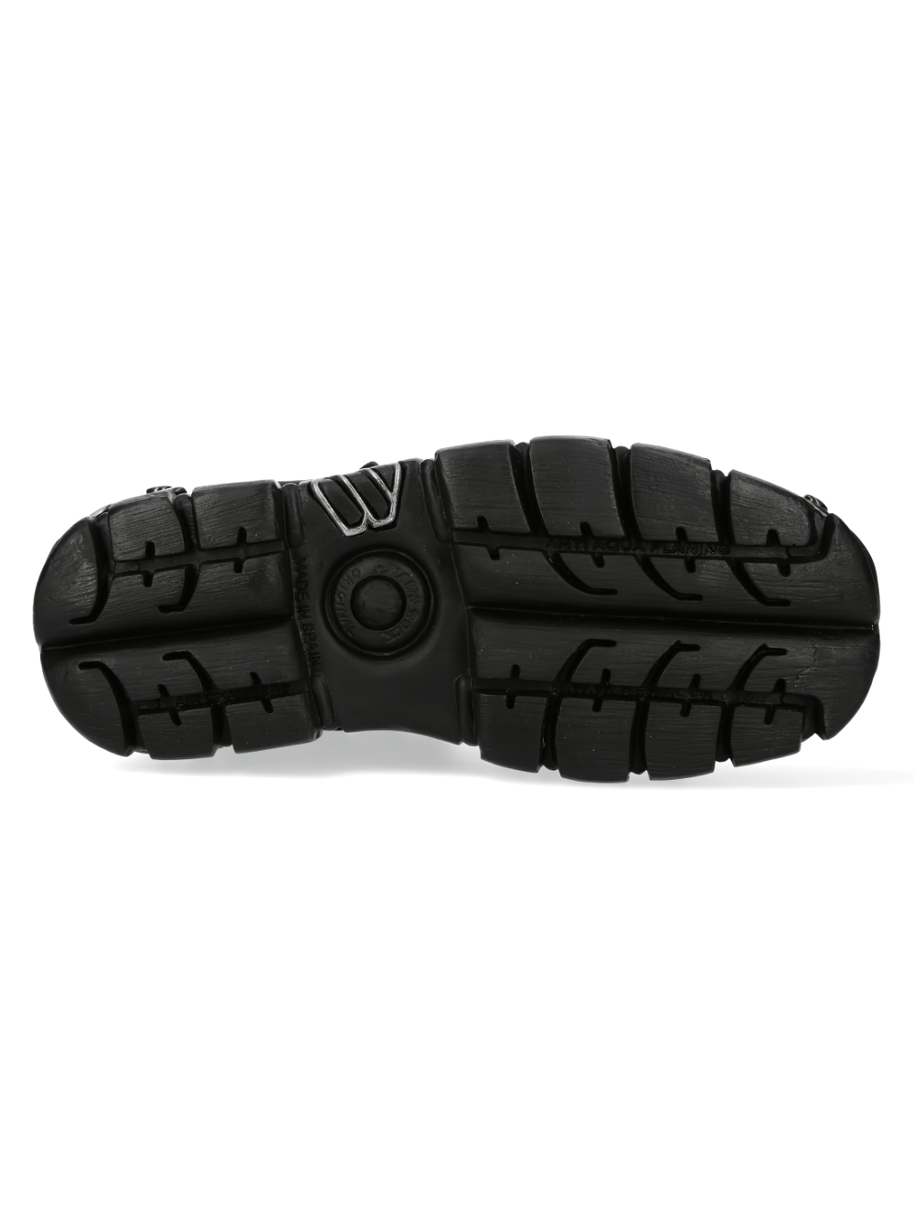 Sole view of NEW ROCK Urban Heavy Rock Boots showcasing rugged tread for durability and grip.