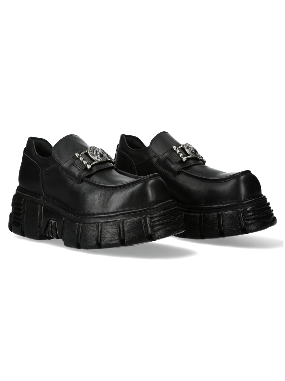 NEW ROCK Zapatos con plataforma de cuero Urban Rock con hebilla