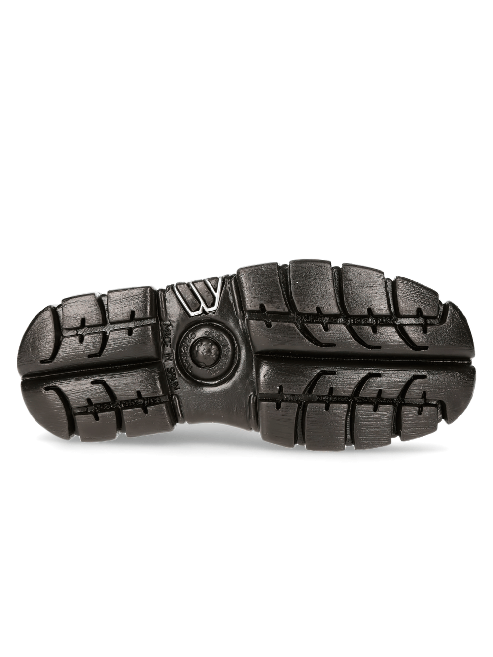 Sole of NEW ROCK White Urban Ankle Boots featuring durable PU-ultra traction for comfort and stability.