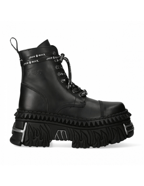 Schwarze Damen-Stiefeletten von NEW ROCK mit Spitzendetail