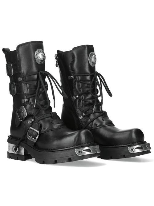 Botas para mujer de NEW ROCK con correas de hebilla y cremallera lateral