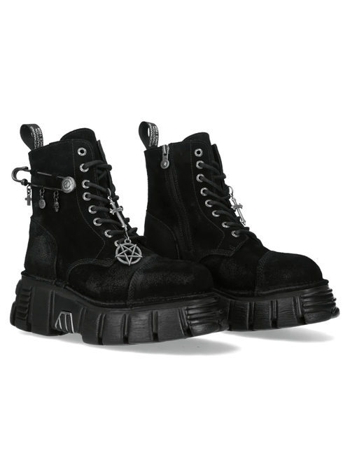 Botas de plataforma con dijes para mujer NEW ROCK con detalles de cruz