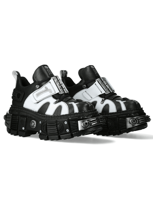 NEW ROCK Damen-Cyberpunk-Schuhe mit übergroßem Schnallenriemen