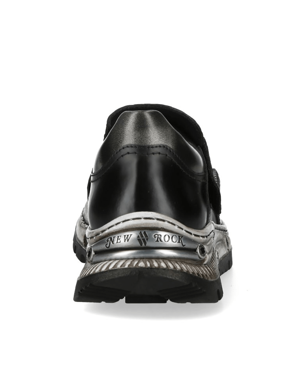 NEW ROCK Women's Flame Rock Shoes with Velcro Straps, showing the back view with stylish accents.