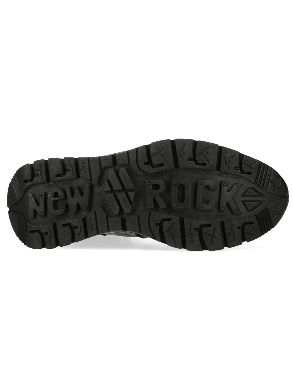 Bottom view of NEW ROCK Women's Gothic Rock Ankle Boots with Industrial Sole showcasing the rugged sole design.