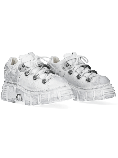 NEW ROCK Women's Punk Leather Shoes with Hardware Soles