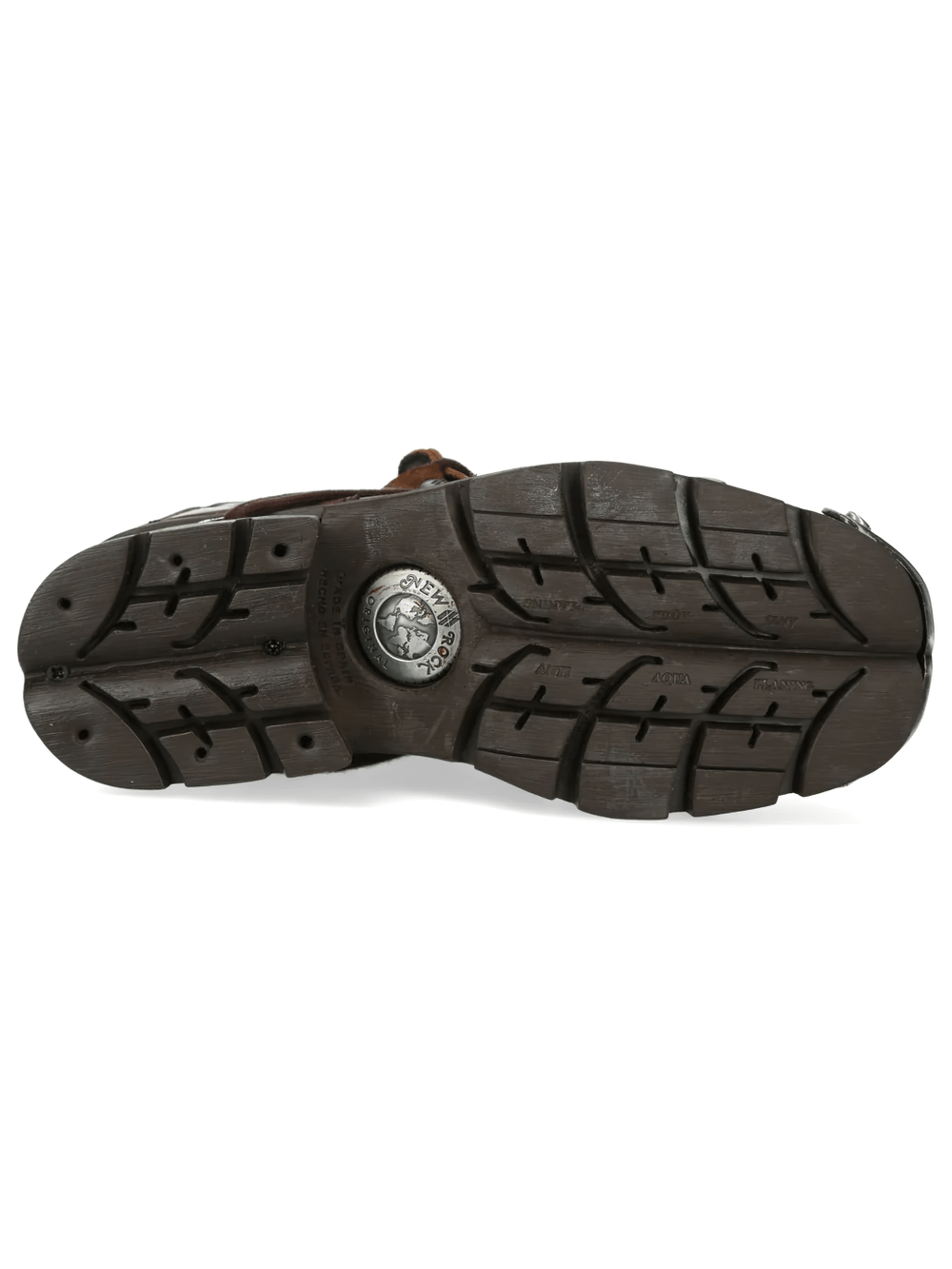 NEW ROCK Women's Shoes with Metal Hardware and Lugged Sole rugged black lugged sole featuring industrial traction.