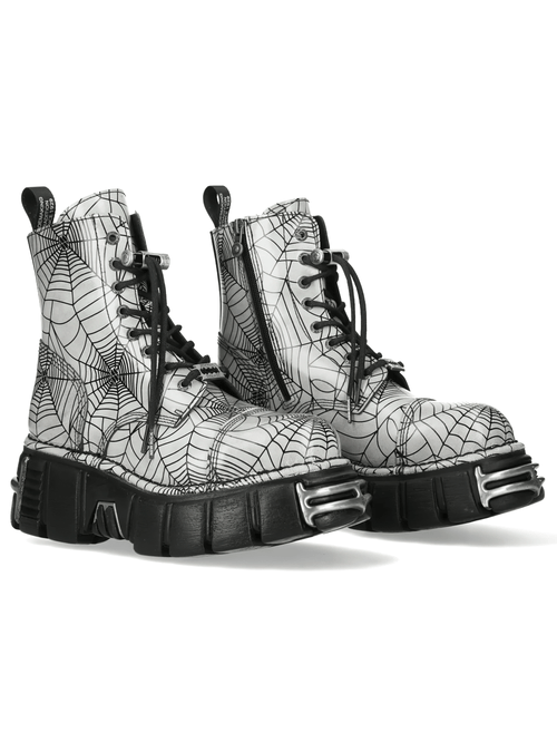 Botas de plataforma con telaraña para mujer NEW ROCK con protector de punta