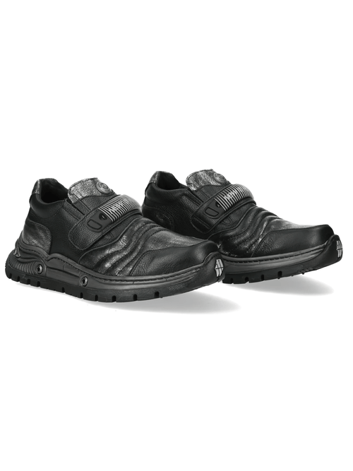 Chaussures gothiques pour femmes NEW ROCK avec flammes et doubles boucles