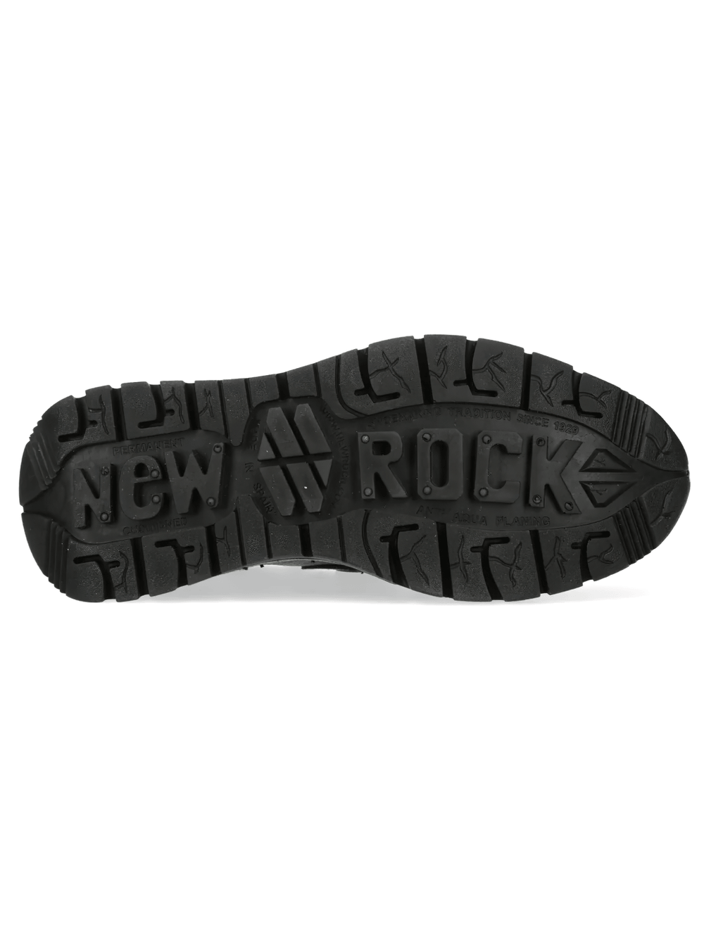 Sole view of NEW ROCK Women's Strap Shoes with Mechanical Strap Detail showcasing rugged design and grip.