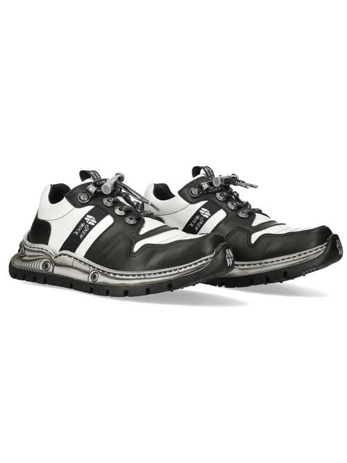 NEW ROCK Women's Two Tone Punk Chunky Sole Street Sneakers
