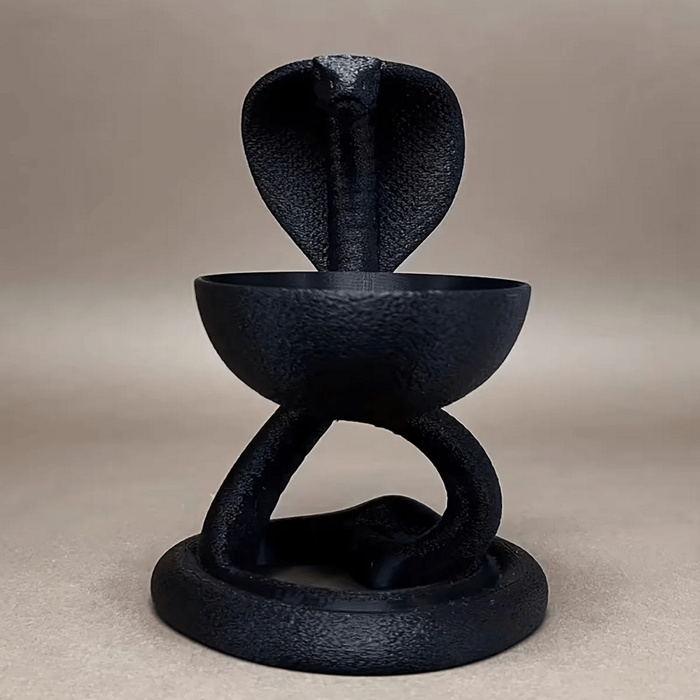 Occult Black Gothic Cobra Candle Holder for Dark Decor